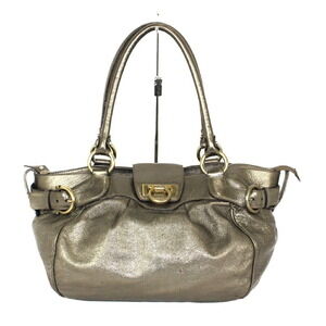 Salvatore Ferragamo Gancini handbag Bron White leather flashy shoulder bag